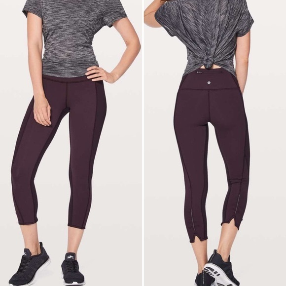 Lululemon On Your Mark Crop 23" Black Cherry